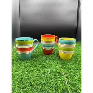 Fiesta Mariachi Mugs – Set of 3 Colorful 20 oz Ceramic Coffee/Tea Mugs